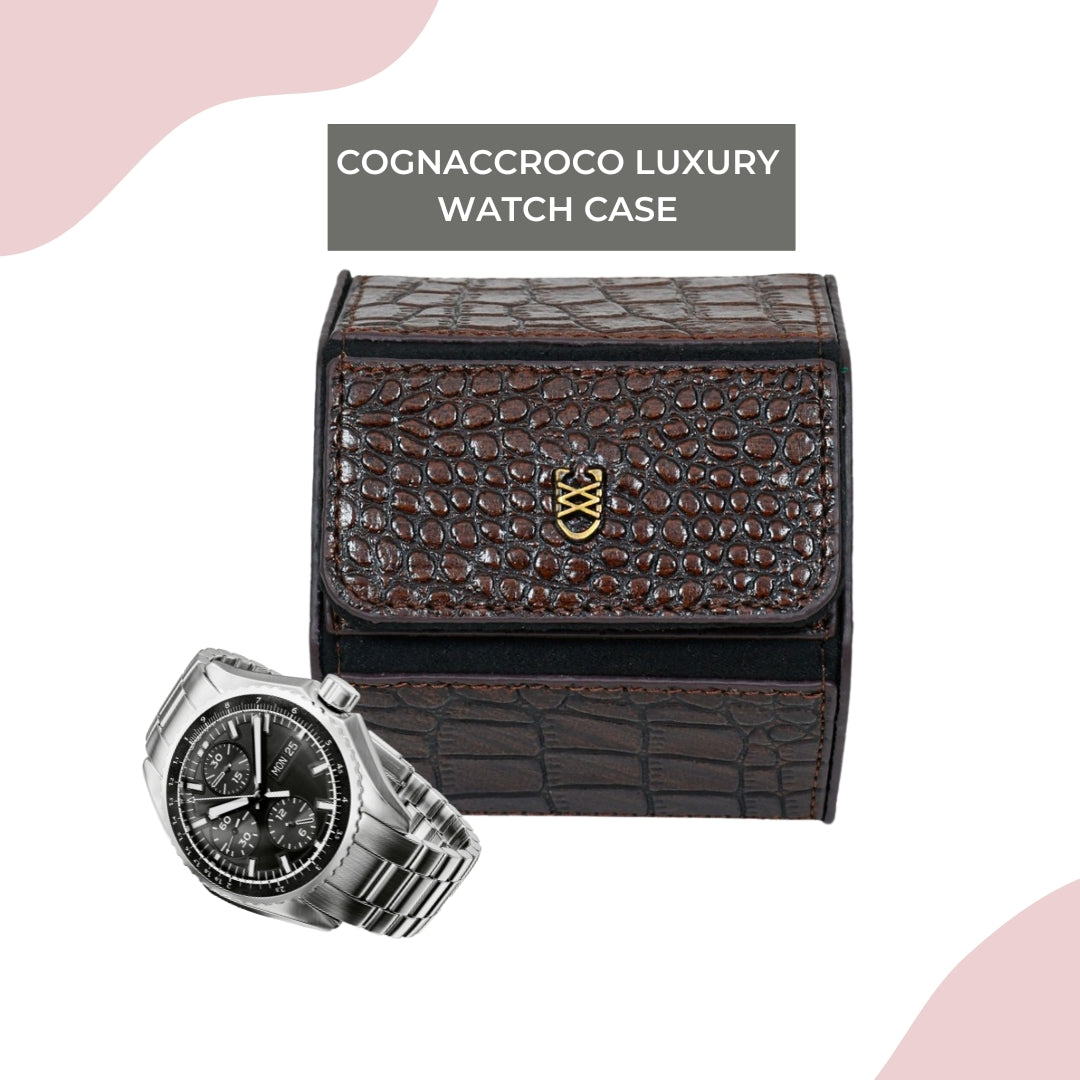 CognacCroco Luxury Watch Case