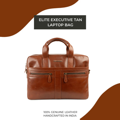 Elite Executive Tan Laptop Bag