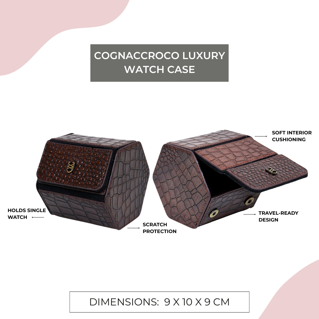 CognacCroco Luxury Watch Case