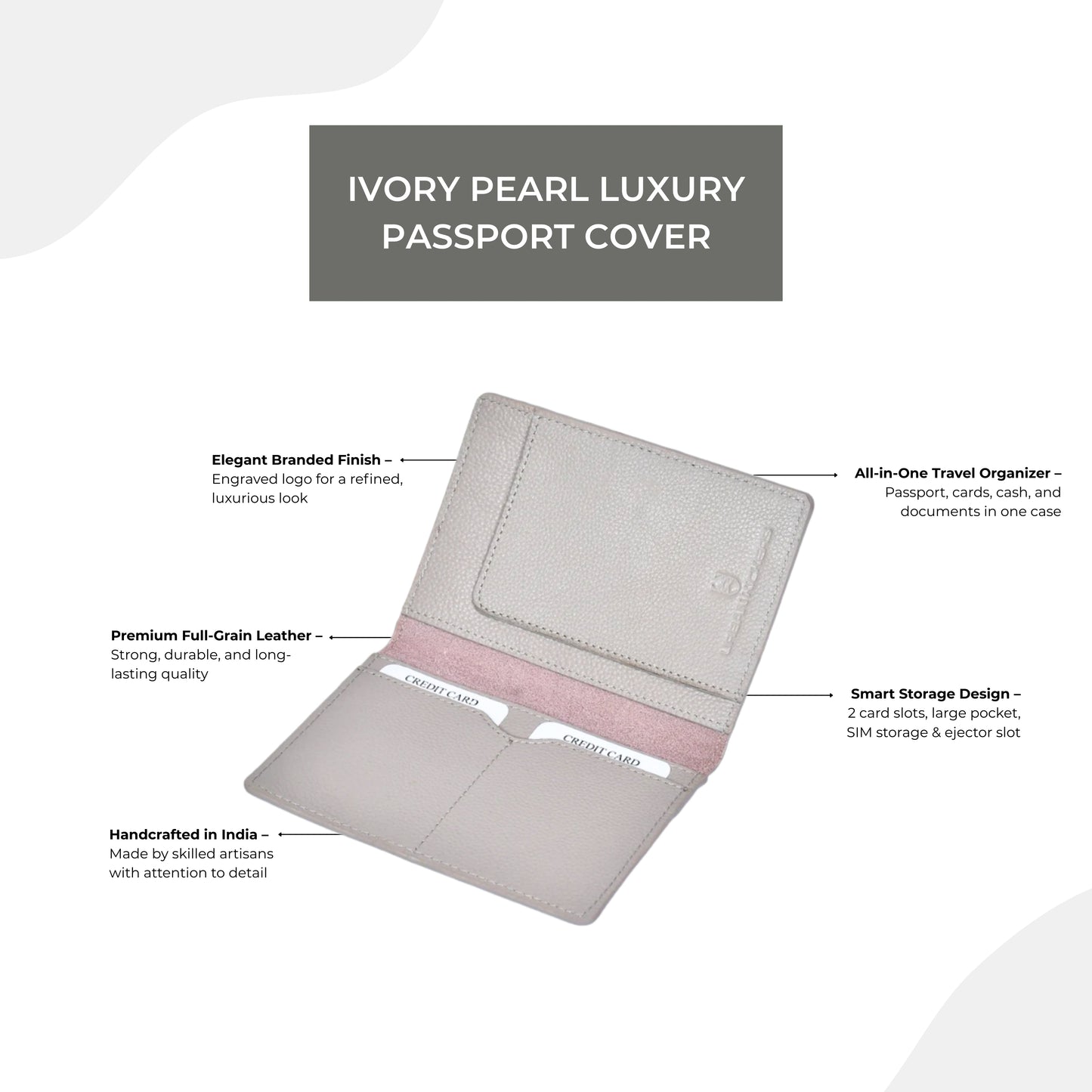 Ivory Pearl Luxury Passport Cover