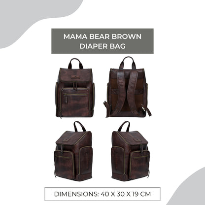 Mama Bear Brown Diaper Bag