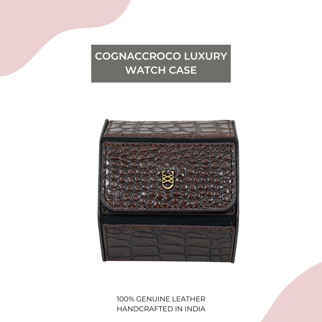 CognacCroco Luxury Watch Case