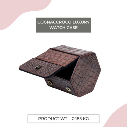 CognacCroco Luxury Watch Case