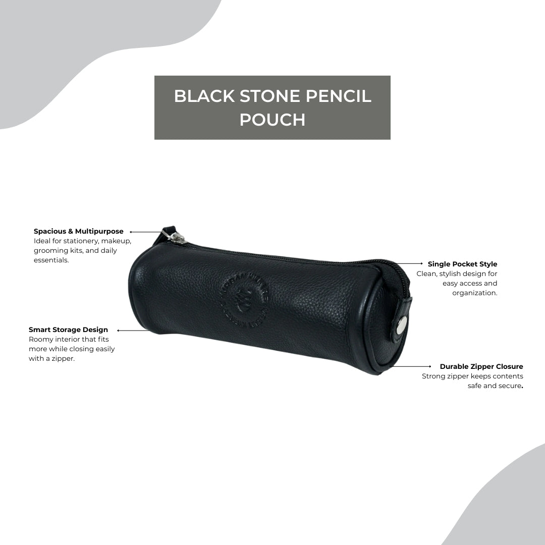 Black Stone  Pencil Pouch
