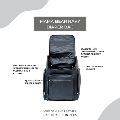 Mama Bear Navy Diaper Bag