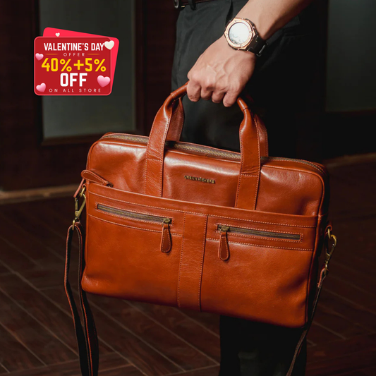 Elite Executive Tan Laptop Bag