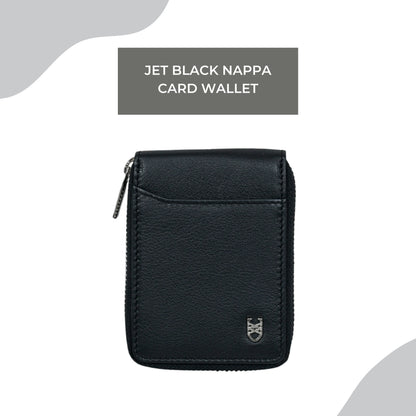 Jet Black Nappa Card Wallet