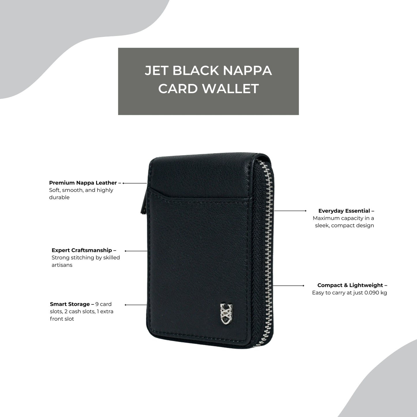 Jet Black Nappa Card Wallet