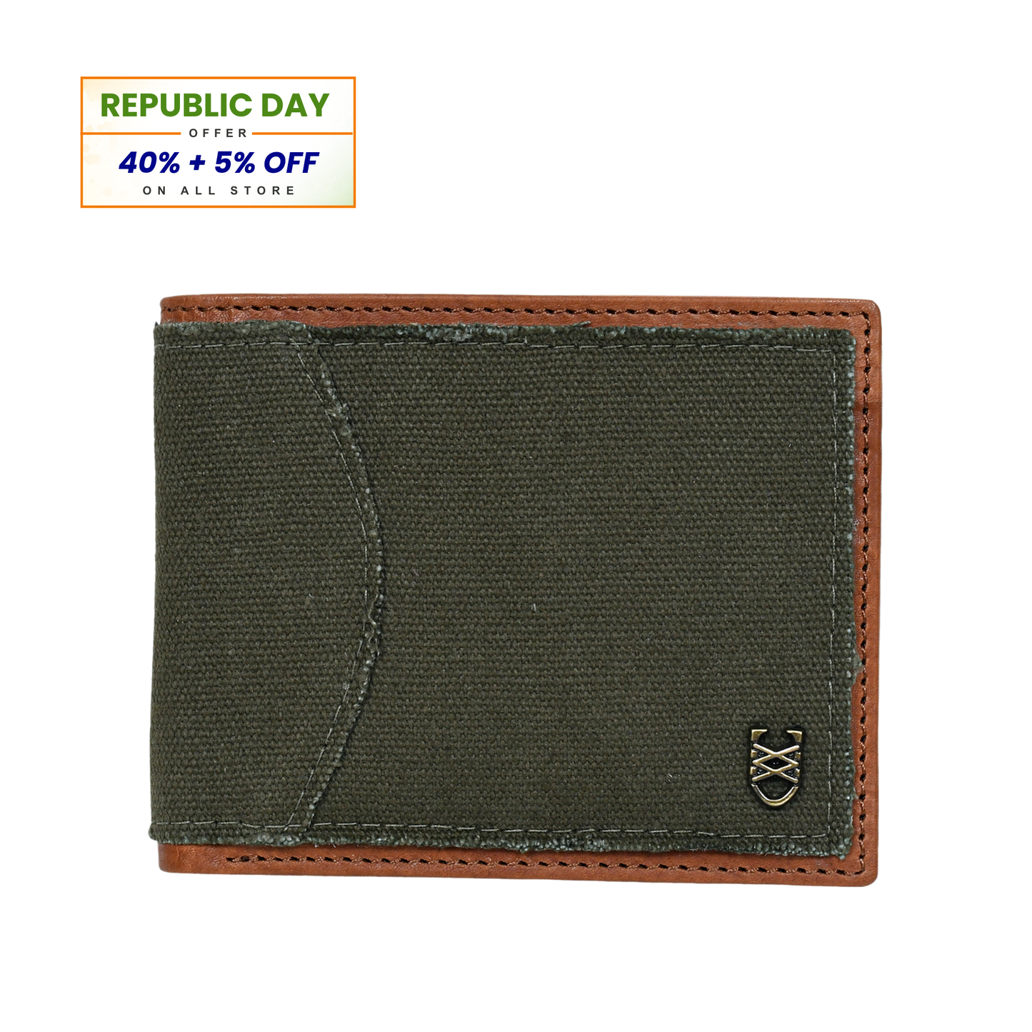 ForestTan Canvas Leather Wallet