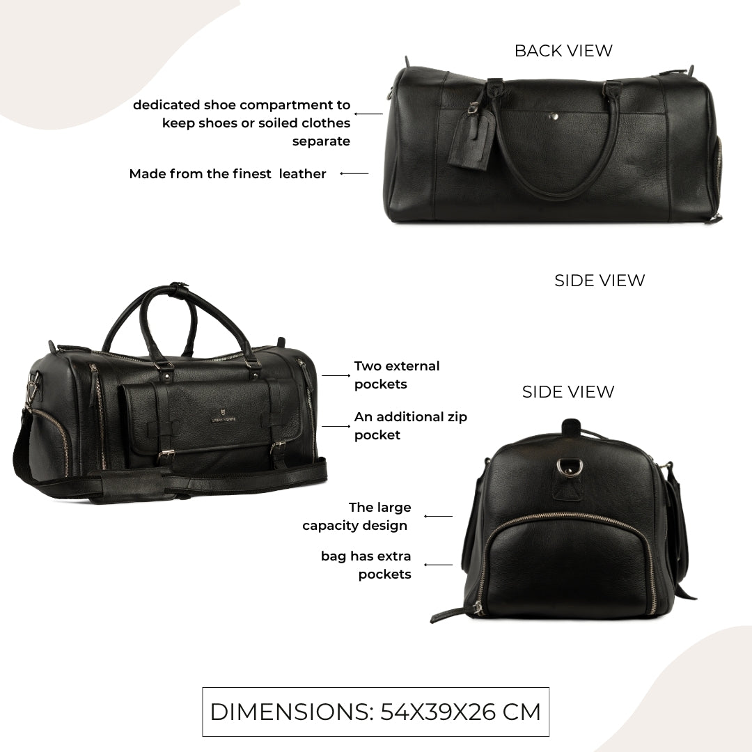 Jetsetter Weekender Black Duffle