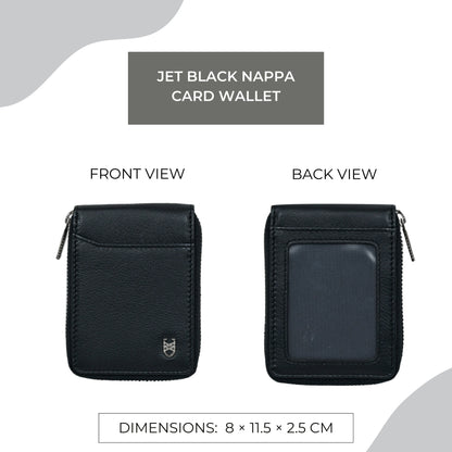 Jet Black Nappa Card Wallet