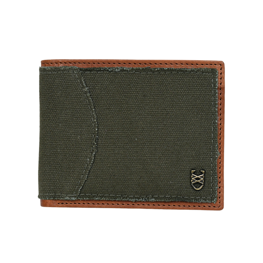 ForestTan Canvas Leather Wallet
