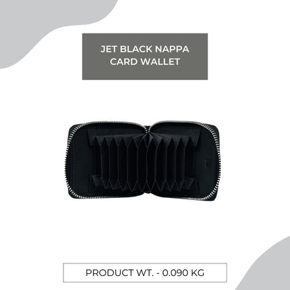 Jet Black Nappa Card Wallet