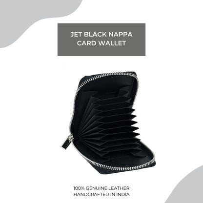 Jet Black Nappa Card Wallet