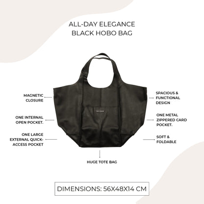 All-Day Elegance Black Hobo bag