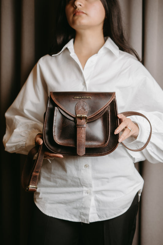 Urban Chic Brown Satchel Bag