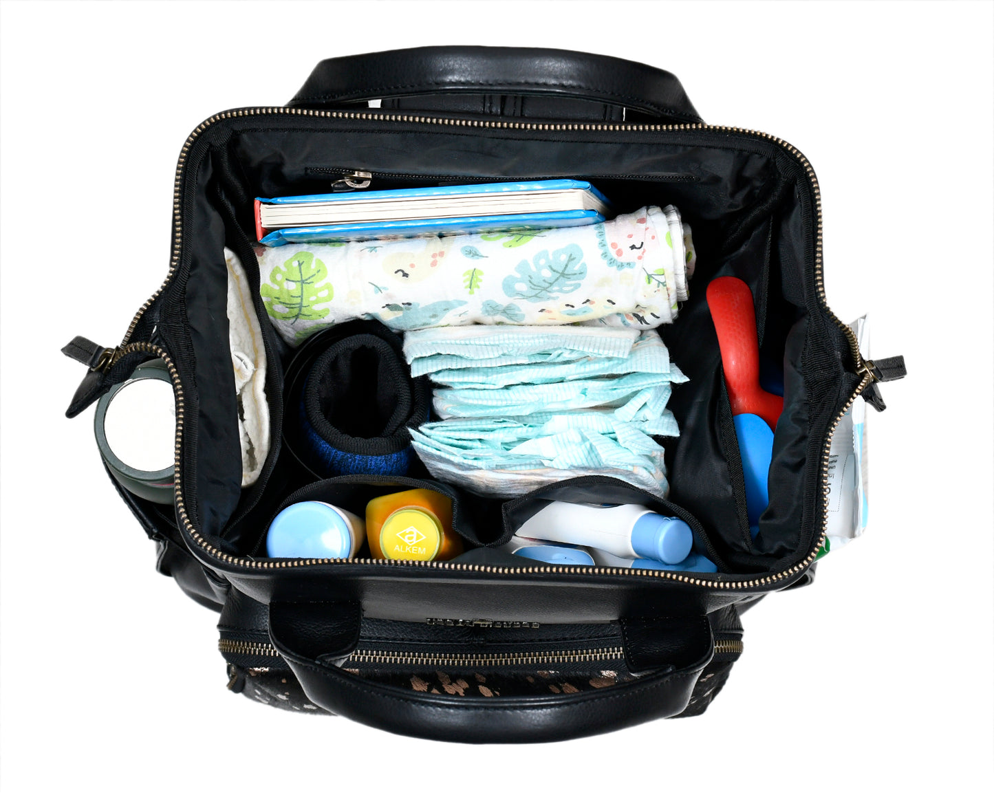 Little Lama Black Diaper Bag