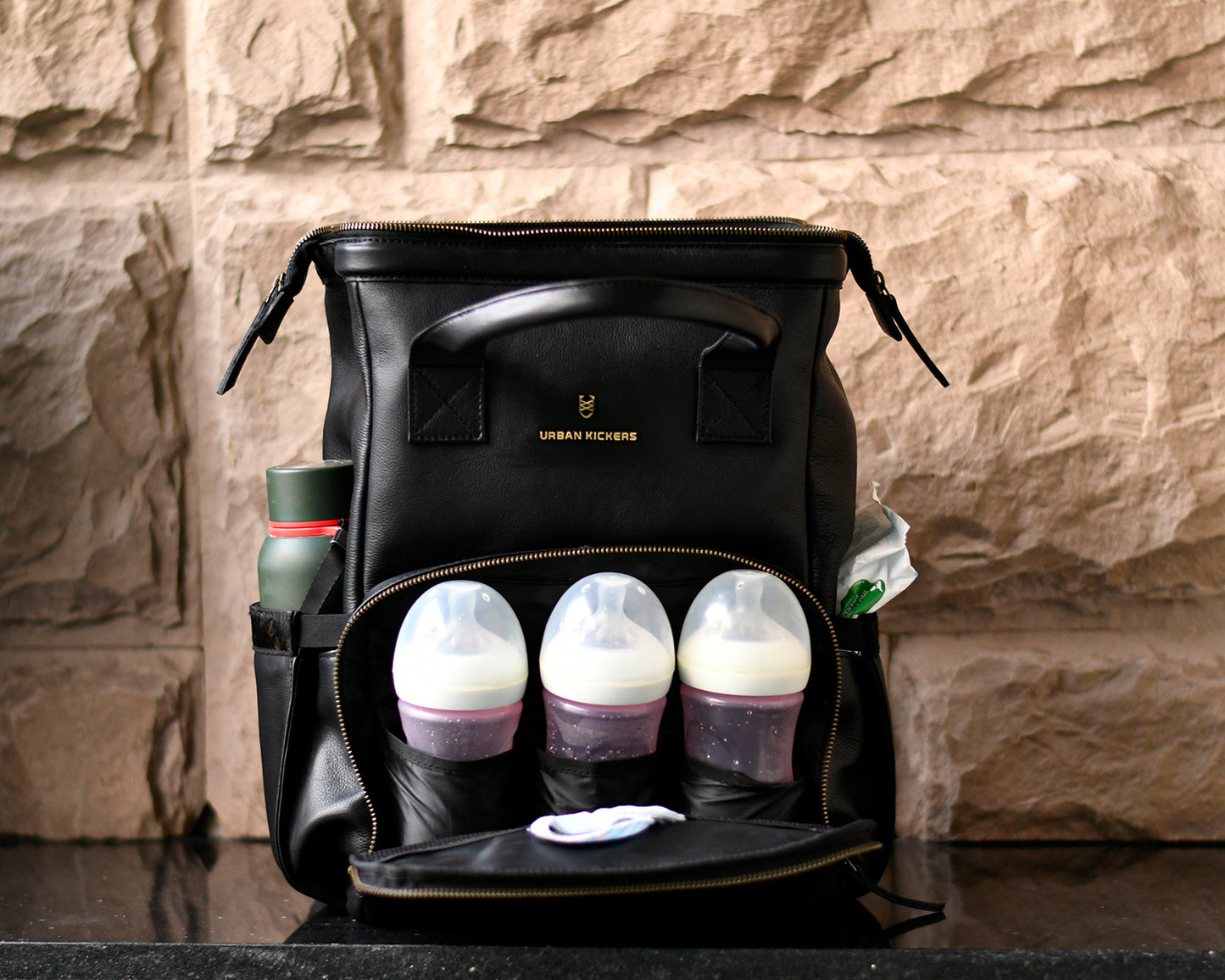 Little Lama Black Diaper Bag