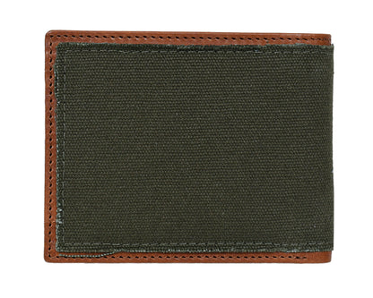 ForestTan Canvas Leather Wallet