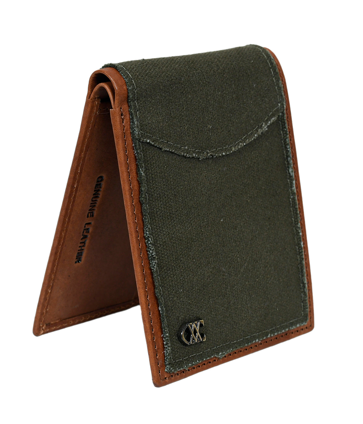 ForestTan Canvas Leather Wallet