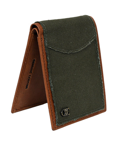 ForestTan Canvas Leather Wallet