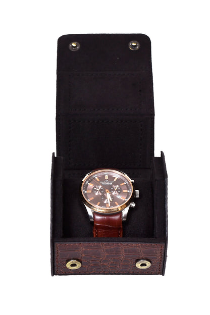CognacCroco Luxury Watch Case