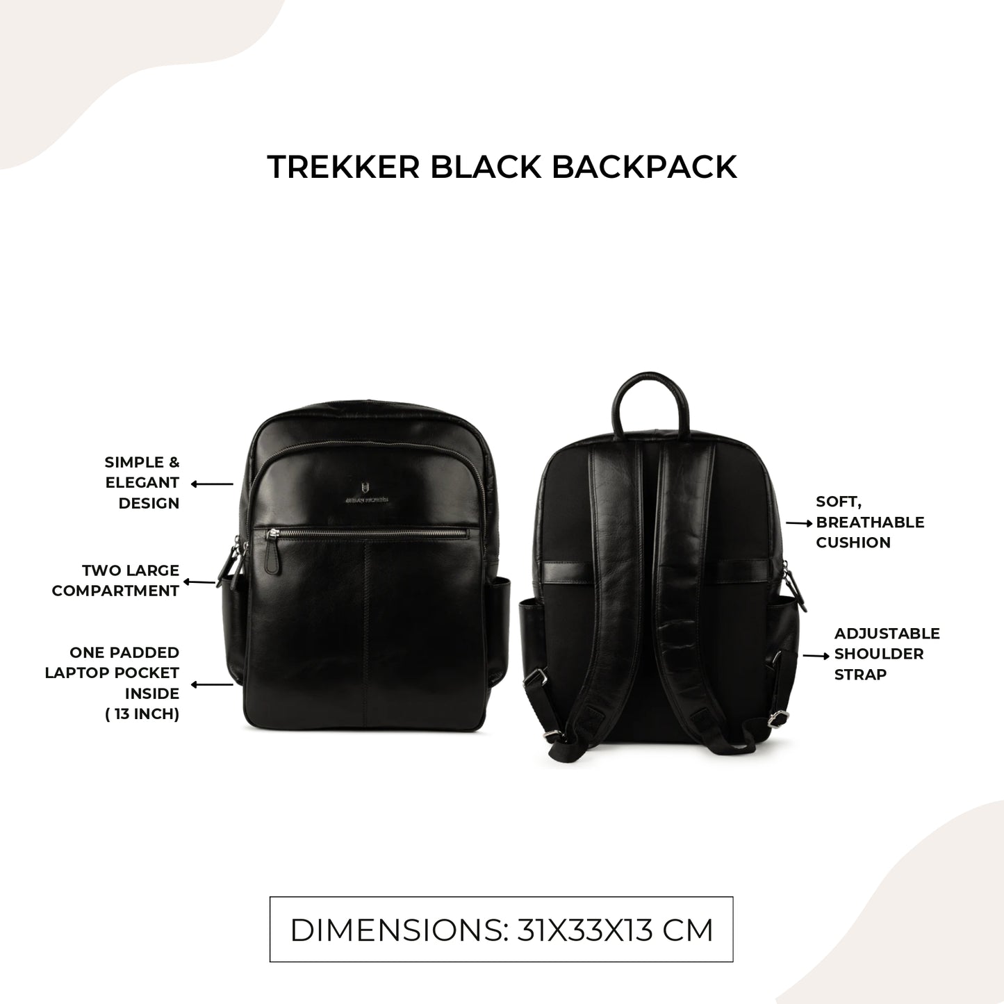Trekker Black Backpack