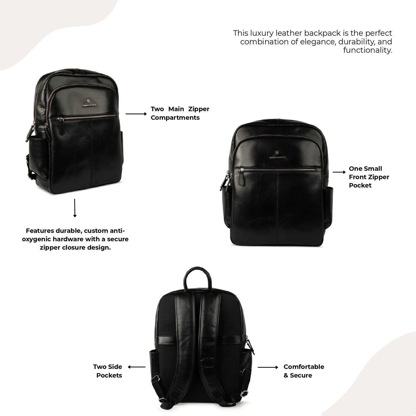 Trekker Black Backpack