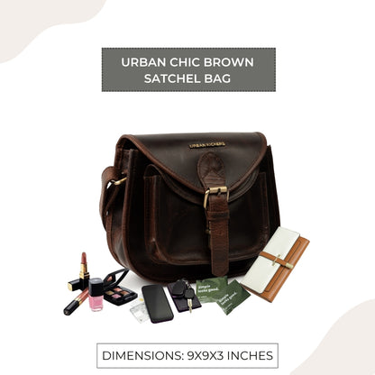 Urban Chic Brown Satchel Bag